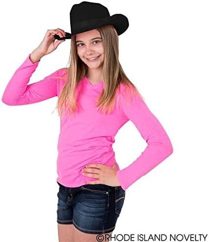 Rhode Island Novelty Black Cowboy Felt Hat Youth Size, One Per Order in Saudi Arabia