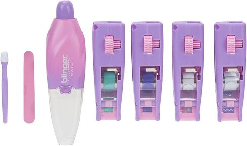 بلينغر مجموعة عصا اظافر التيميت - جلام يور نيفر في خطوة واحدة - سهلة الاستخدام - بدون وقت انتظار او فوضى - تصميمات دوارة - فن الاظافر - 4 خراطيش قابلة للتبديل - حصري من أمازون in Kuwait