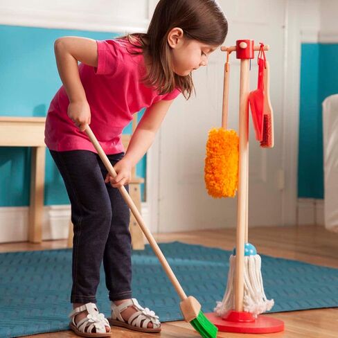 Melissa & Doug Let's Play House Dust! Sweep! Mop! 6 Piece Pretend Play Set - Toddler Toy Cleaning Set, Pretend Home Cleaning Play Set, Kids Broom And Mop Set For Ages 3+ in Saudi Arabia