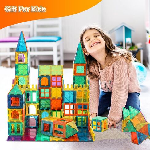 Bmag 130PCS Magnetic Tiles Building Blocks, 3D Magnet Blocks Construction Playboards for Kids Toddlers, Educational STEM Preschool Toys for Boys Girls with 2 Cars in Saudi Arabia