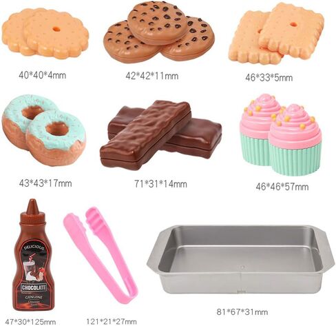 ELitao Cookie Play Food Set, Play Food for Kids Kitchen - Toy Food Accessories - Toy Foods with Play Baking Cookies and Cupcakes Plastic Food for Pretend Play, Kids Toddler Childrens Birthday Gifts in Saudi Arabia