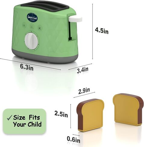 Toy Toaster, Play Toaster with Pop Up Toast Toy Cooking Set with Toy Kitchen Accessories for Children, Birthday Gift for Kids Boys in Saudi Arabia