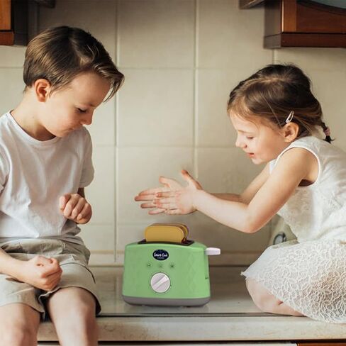 Toy Toaster, Play Toaster with Pop Up Toast Toy Cooking Set with Toy Kitchen Accessories for Children, Birthday Gift for Kids Boys in Saudi Arabia