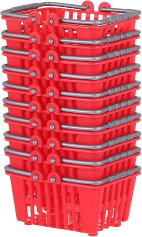 Ipetboom Plastic Round or Rectangular Baskets, 10 Pcs, Blue, Mini Supermarket Basket for Doll House, Storage and Decoration in Saudi Arabia