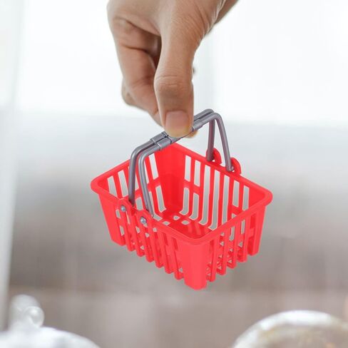 Ipetboom Plastic Round or Rectangular Baskets, 10 Pcs, Blue, Mini Supermarket Basket for Doll House, Storage and Decoration in Saudi Arabia