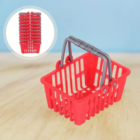Ipetboom Plastic Round or Rectangular Baskets, 10 Pcs, Blue, Mini Supermarket Basket for Doll House, Storage and Decoration in Saudi Arabia