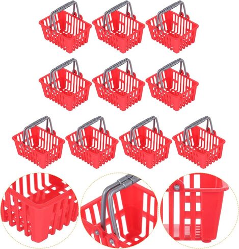 Ipetboom Plastic Round or Rectangular Baskets, 10 Pcs, Blue, Mini Supermarket Basket for Doll House, Storage and Decoration in Saudi Arabia