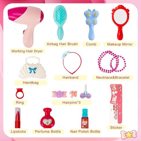 مجموعة ألعاب الغرور للأطفال الصغار منضدة الزينة للفتيات الصغيرات مع مرآة ومقعد، ألعاب الأميرة الغرور هدية للفتيات بعمر 2 3 4 5 سنوات in Kuwait