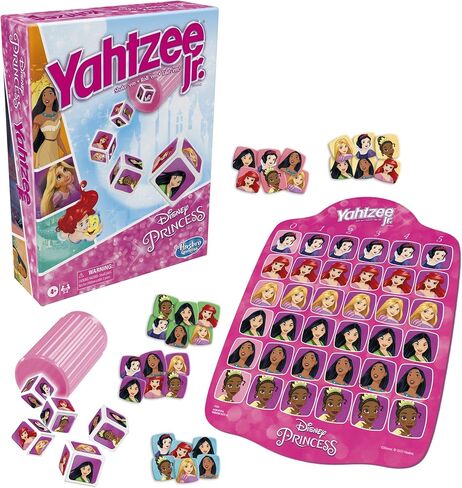 Yahtzee Jr.: Disney Princess Edition Board Game for Kids Ages 4 and Up, For 2-4 Players, Counting and Matching Game for Preschoolers (Amazon Exclusive) in Saudi Arabia