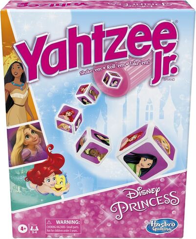 Yahtzee Jr.: Disney Princess Edition Board Game for Kids Ages 4 and Up, For 2-4 Players, Counting and Matching Game for Preschoolers (Amazon Exclusive) in Saudi Arabia
