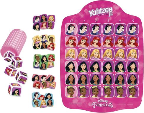 Yahtzee Jr.: Disney Princess Edition Board Game for Kids Ages 4 and Up, For 2-4 Players, Counting and Matching Game for Preschoolers (Amazon Exclusive) in Saudi Arabia