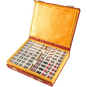 Hey! Play! Chinese Mahjong Game Set with 146 Tiles, Dice, and Ornate Storage Case for Adults, Kids, Boys and Girls in Kuwait