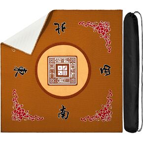 Meooeck Mahjong Mat with Carrying Bag 31.5 Inches Anti Slip Noise Reduction Table Cover Slip Resistant Mat for Mahjong, Poker, Card Games, Board Games, Tile Game, and Dominoes in Saudi Arabia