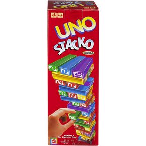 Mattel Games UNO StackoGame for Kids and Family with 45 Colored Stacking Blocks, Loading Tray and Instructions, Makes a Great Gift for 7 Year Olds and Up (43535) in Kuwait