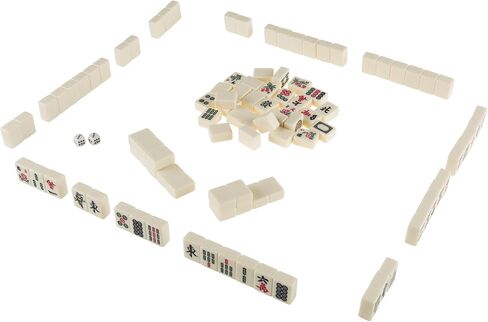 Hey! Play! Chinese Mahjong Game Set with 146 Tiles, Dice, and Ornate Storage Case for Adults, Kids, Boys and Girls in Kuwait