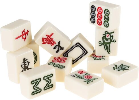 Hey! Play! Chinese Mahjong Game Set with 146 Tiles, Dice, and Ornate Storage Case for Adults, Kids, Boys and Girls in Kuwait
