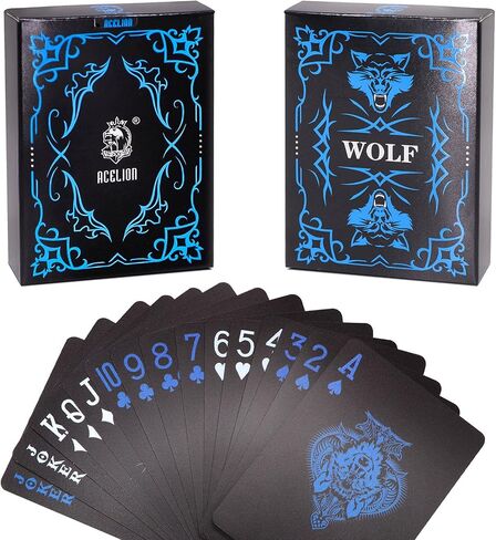 ACELION Waterproof Playing Cards, Deck of Cards, Poker Cards (Black) in Kuwait