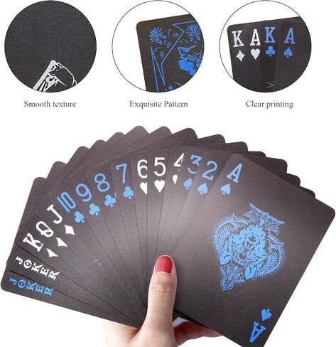 ACELION Waterproof Playing Cards, Deck of Cards, Poker Cards (Black) in Kuwait