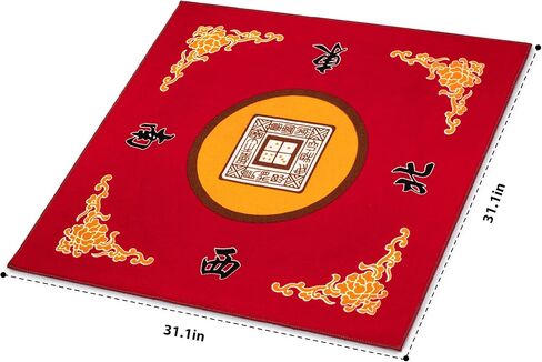 Yellow Mountain Imports Table Cover for Mahjong, Poker, Card Games, Board Games, Tile Game, and Dominoes - 31.1 Inches - Roll-up Gaming Mat with Carrying Bag in Kuwait