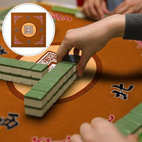 Meooeck Mahjong Mat with Carrying Bag 31.5 Inches Anti Slip Noise Reduction Table Cover Slip Resistant Mat for Mahjong, Poker, Card Games, Board Games, Tile Game, and Dominoes in Saudi Arabia