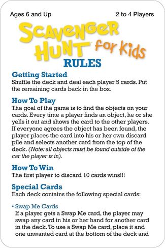 Briarpatch Travel Scavenger Hunt Card Game for Kids, Activities for Family Vacations, Road Trips and Car Rides, Ages 7 and Up in Saudi Arabia