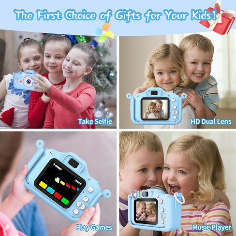 Kids Camera Toys for 3-9 Year Old Boys Girls, Children HD Selfie Digital Video Camera for Toddler, Perfect Christmas Halloween Birthday Gift with 32GB SD Card for Age 3 4 5 6 7 8 9（Blue） in Saudi Arabia