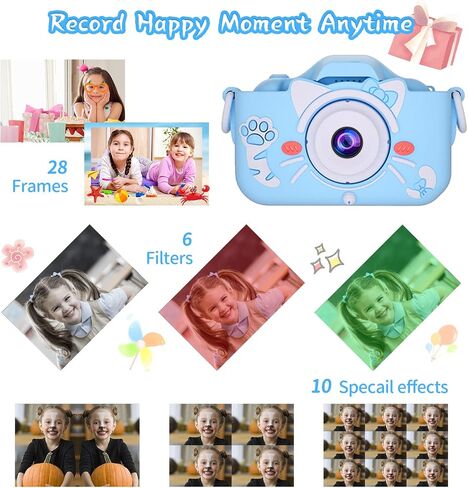 Kids Camera Toys for 3-9 Year Old Boys Girls, Children HD Selfie Digital Video Camera for Toddler, Perfect Christmas Halloween Birthday Gift with 32GB SD Card for Age 3 4 5 6 7 8 9（Blue） in Saudi Arabia