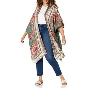 Angie Women's Plus Size Printed Kimono Duster Long Cardigan in Saudi Arabia
