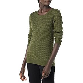 Amazon Essentials Women's Lightweight Long-Sleeve Cable Crewneck Sweater