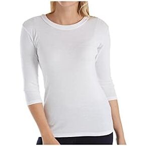 Michael Stars Women's Fitted Basic 3/4 Sleeve Crewneck Dora Shine Tee Shirt