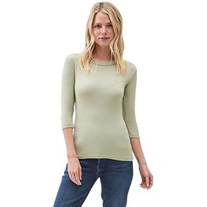 Michael Stars Women's Fitted Basic 3/4 Sleeve Crewneck Dora Shine Tee Shirt