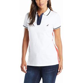 Nautica Women's Toggle Accent Short Sleeve Soft Stretch Cotton Polo Shirt in Saudi Arabia