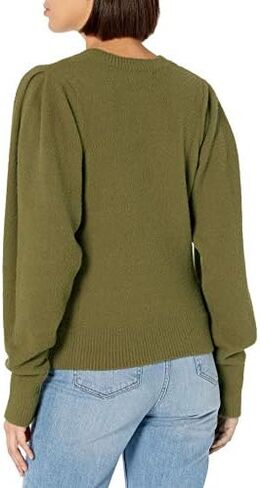 The Drop Women's Edith Pleated Shoulder V-neck Sweater in Saudi Arabia