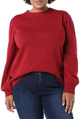Amazon Essentials Women's Soft Touch Pleated Shoulder Crewneck Sweater in Kuwait