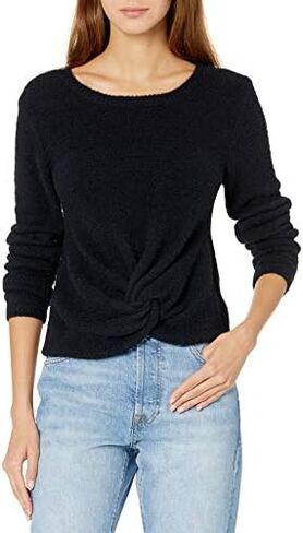 The Drop Women's Eloise Long Sleeve Twist Front Cozy Cropped Sweater in Saudi Arabia