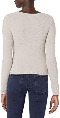 The Drop Women's Eloise Long Sleeve Twist Front Cozy Cropped Sweater in Saudi Arabia