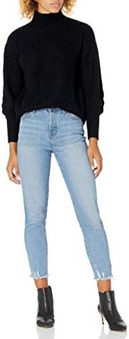 The Drop Women's INES Chunky Rib Mock-Neck Sweater in Kuwait
