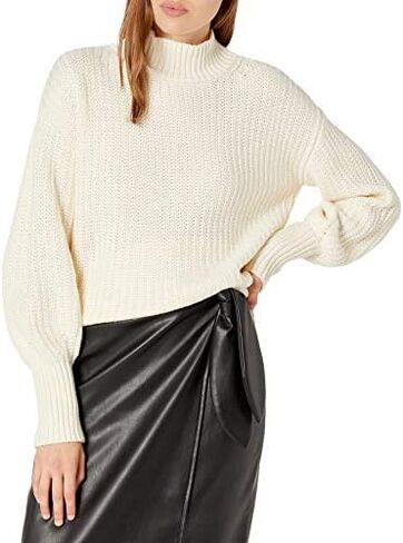 The Drop Women's INES Chunky Rib Mock-Neck Sweater in Kuwait