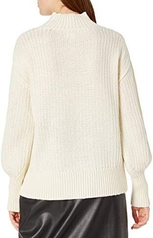 The Drop Women's INES Chunky Rib Mock-Neck Sweater in Kuwait