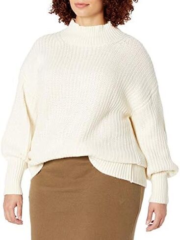 The Drop Women's INES Chunky Rib Mock-Neck Sweater in Kuwait