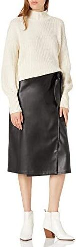 The Drop Women's INES Chunky Rib Mock-Neck Sweater in Kuwait