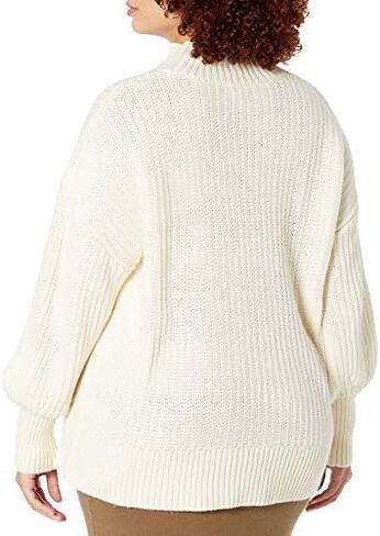 The Drop Women's INES Chunky Rib Mock-Neck Sweater in Kuwait