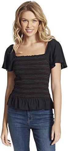 Jessica Simpson Women's Marie Flutter Sleeve Smocked Blouse in Kuwait