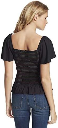 Jessica Simpson Women's Marie Flutter Sleeve Smocked Blouse in Kuwait
