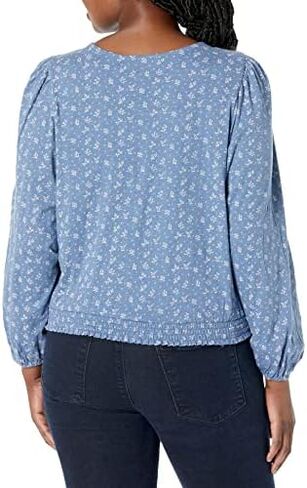 Lucky Brand Women's Long Sleeve Printed Surplice Wrap Top in Saudi Arabia