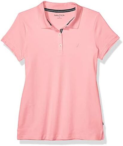 Nautica Women's 3-Button Short Sleeve Breathable 100% Cotton Polo Shirt in Saudi Arabia