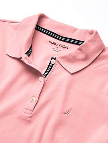 Nautica Women's 3-Button Short Sleeve Breathable 100% Cotton Polo Shirt in Saudi Arabia