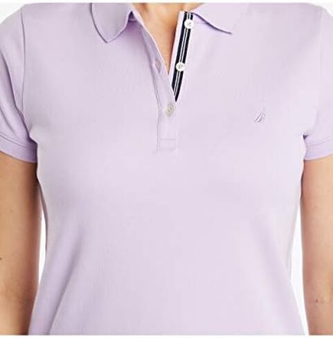 Nautica Women's 3-Button Short Sleeve Breathable 100% Cotton Polo Shirt in Saudi Arabia