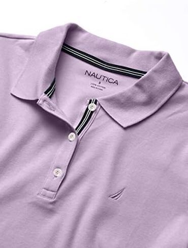 Nautica Women's 3-Button Short Sleeve Breathable 100% Cotton Polo Shirt in Saudi Arabia