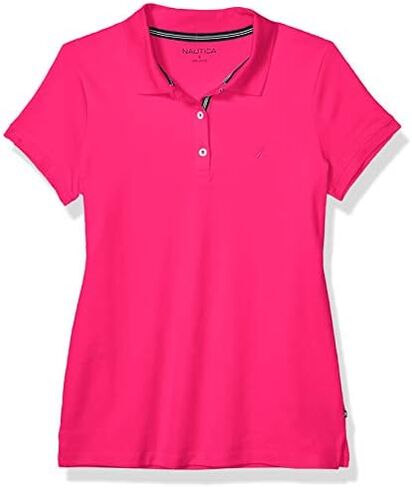 Nautica Women's 3-Button Short Sleeve Breathable 100% Cotton Polo Shirt in Saudi Arabia